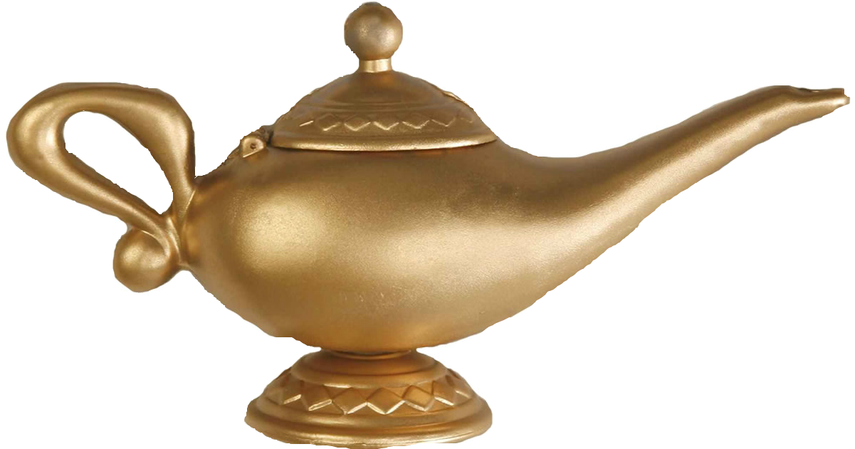 Aladdin's Lamp Png - Genie Lamp (1200x656), Png Download