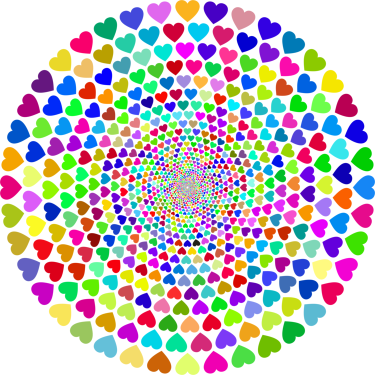 Heart Color Computer Icons Drawing Free Commercial - Colorful Images Of Hearts (750x750), Png Download