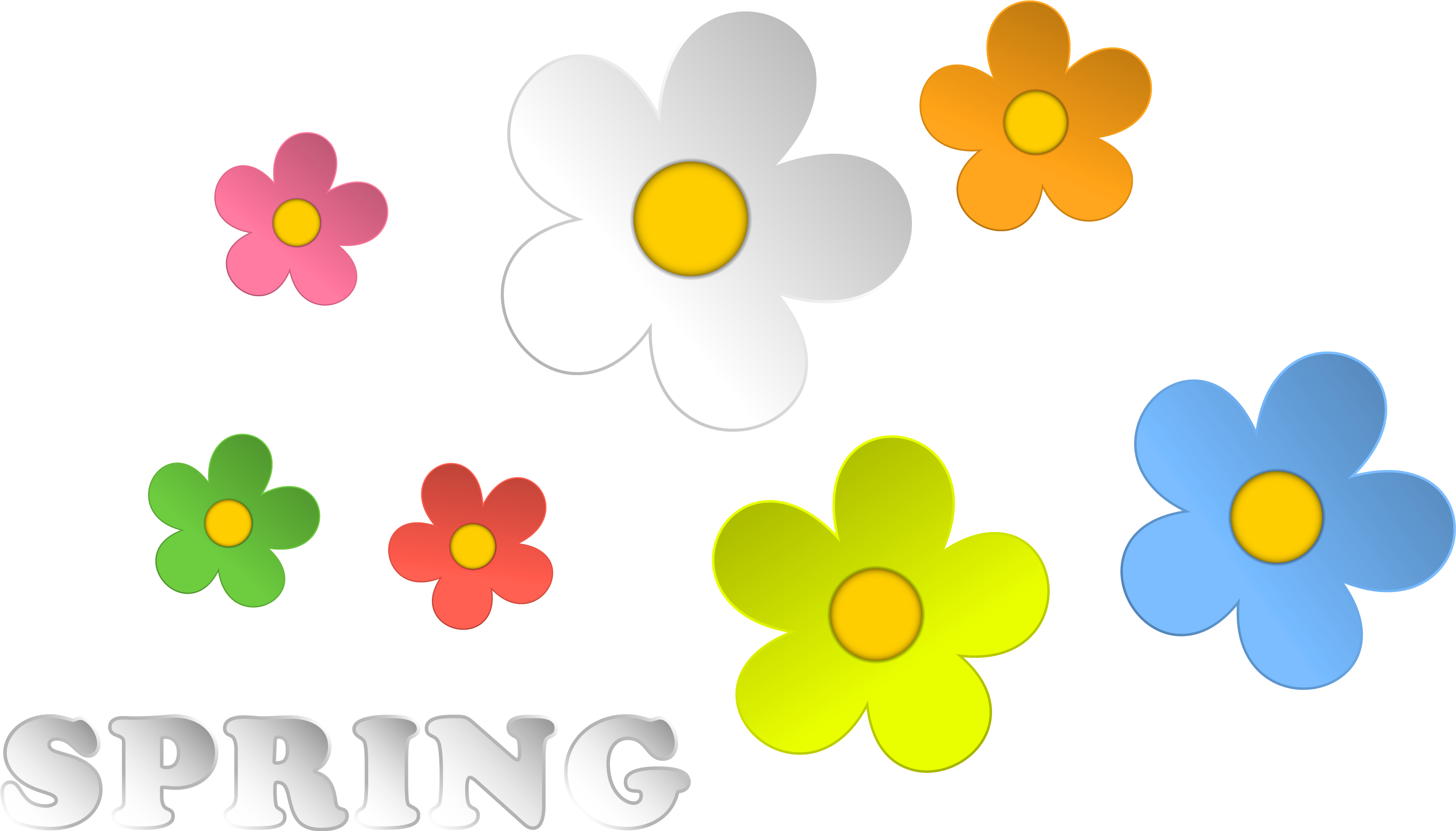 Spring And Flowers Decor Png Clipart - Spring Flower Png Clipart (3250x1902), Png Download