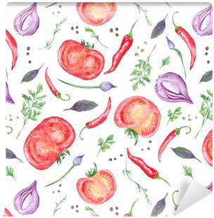Tomato And Spices Fresh Watercolor Background Wallpaper - Watercolor Painting (400x400), Png Download