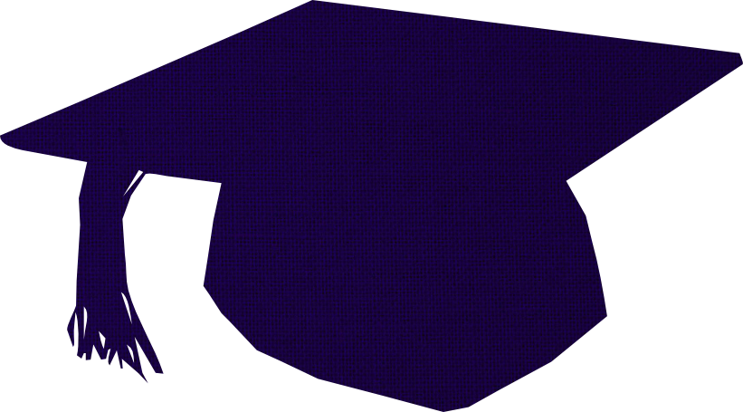 Free Digital Graduate Hat Png - Dark Blue Graduation Cap Clipart (821x455), Png Download