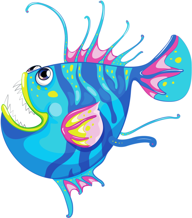 Vector Free Library Angler Fish Clipart At - Cartoon Cute Shark Draw (737x800), Png Download