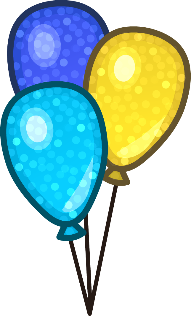 Newspaper Issue 517 10th Anniversary Party Balloons - Club Penguin Png Balloon (645x1064), Png Download