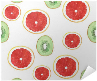 Watercolor Grapefruit Kiwi Pattern Fruit Poster • Pixers® - Watercolor Painting (400x400), Png Download