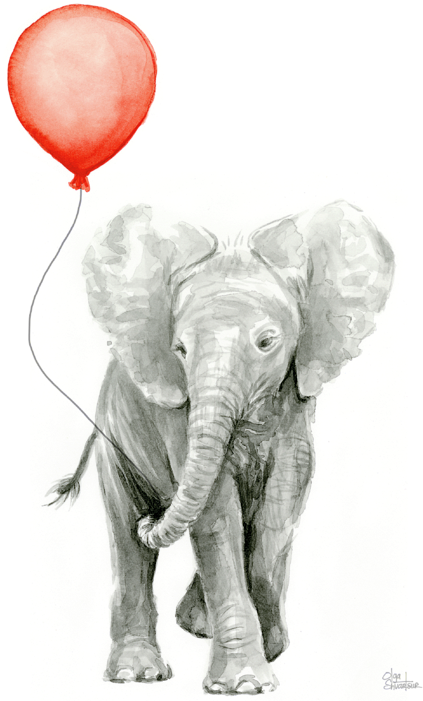 Click And Drag To Re-position The Image, If Desired - Elephant Watercolour (447x700), Png Download