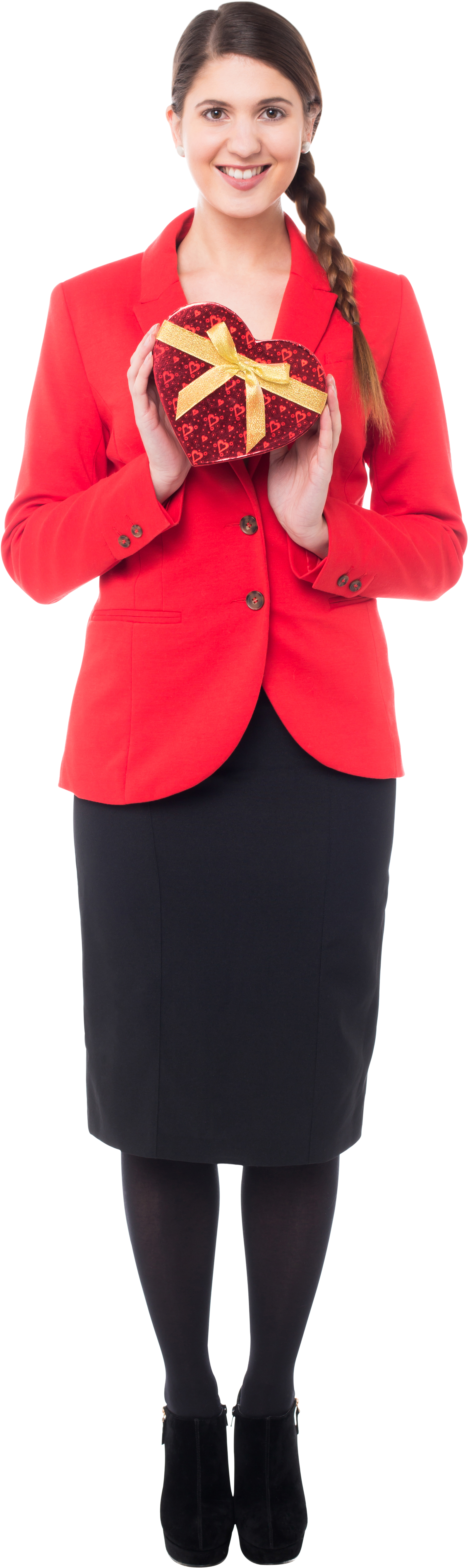 Valentines Day Girl Free Png Image - Girl Standing With Back To Camera (3840x5760), Png Download