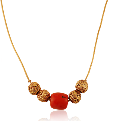 Adorable Ethnic Coral Necklace - Necklace (400x400), Png Download