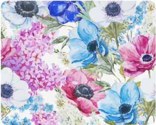 Watercolor Floral Pattern Rectangle Mousepad - Blaues Lila Watercolor-blumenmitternachtsmuster Mousepad (500x500), Png Download