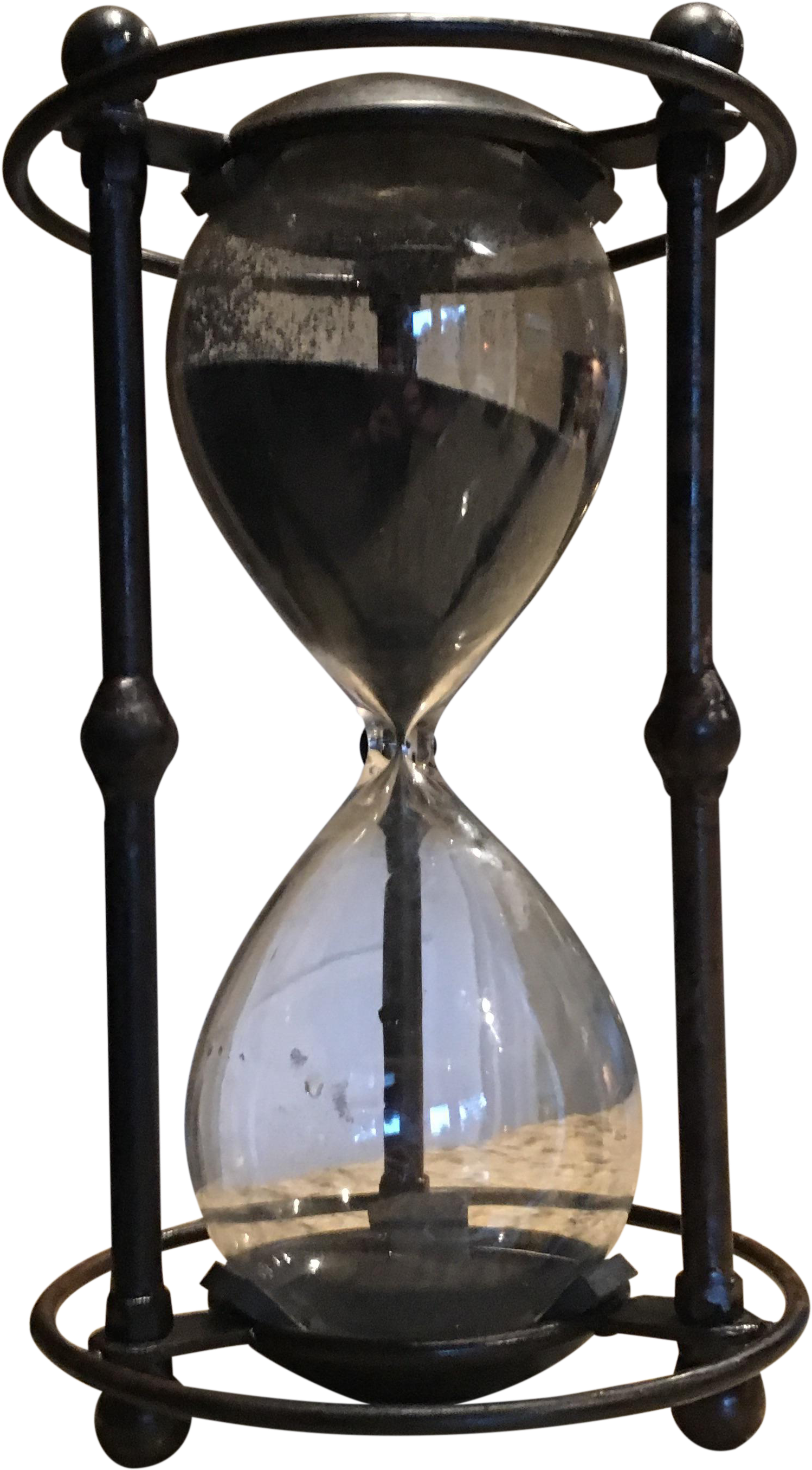 Vintage Steampunk Black Sand Hourglass - Black Sand Hourglass (1663x3011), Png Download
