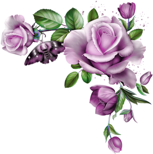 Purple Roses, Clay Flowers, Image Search, Diy Crafts, - Rose Flowers Corner Png (496x500), Png Download