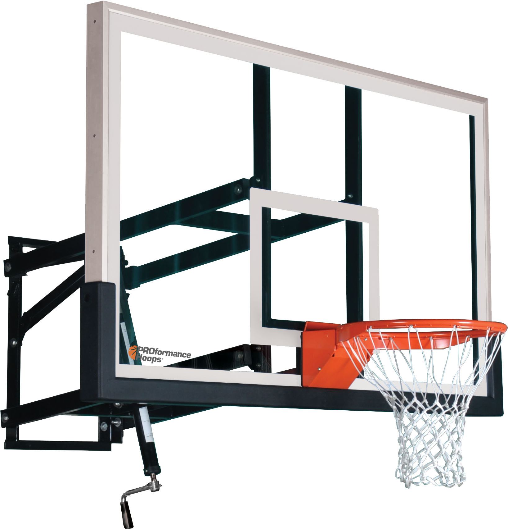 Wall Mount Wm72 Adjustable Basketball Hoop With 72 - Basketball Hoop Png (2848x2043), Png Download