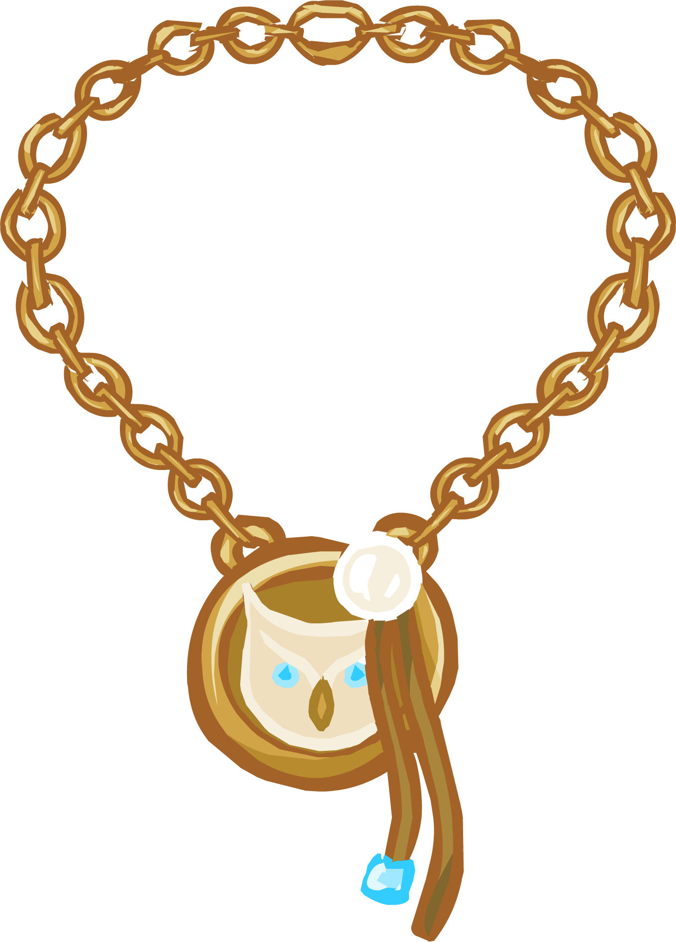 Gold Charm Necklace Icon - Colar Club Penguin (1359x1892), Png Download