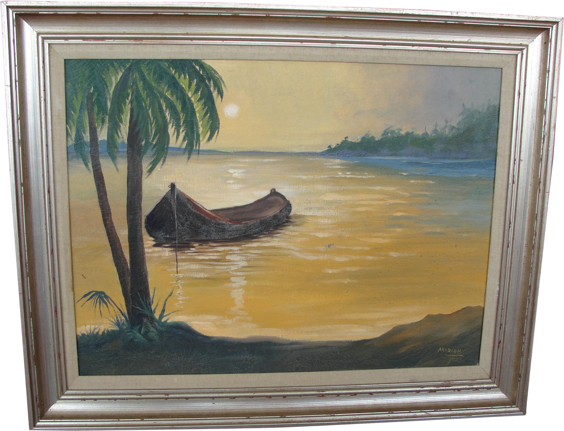 10 1/2" Desuir For Vietri Ceramic Hanging Fish Hand - Oil Painting (2137x1631), Png Download