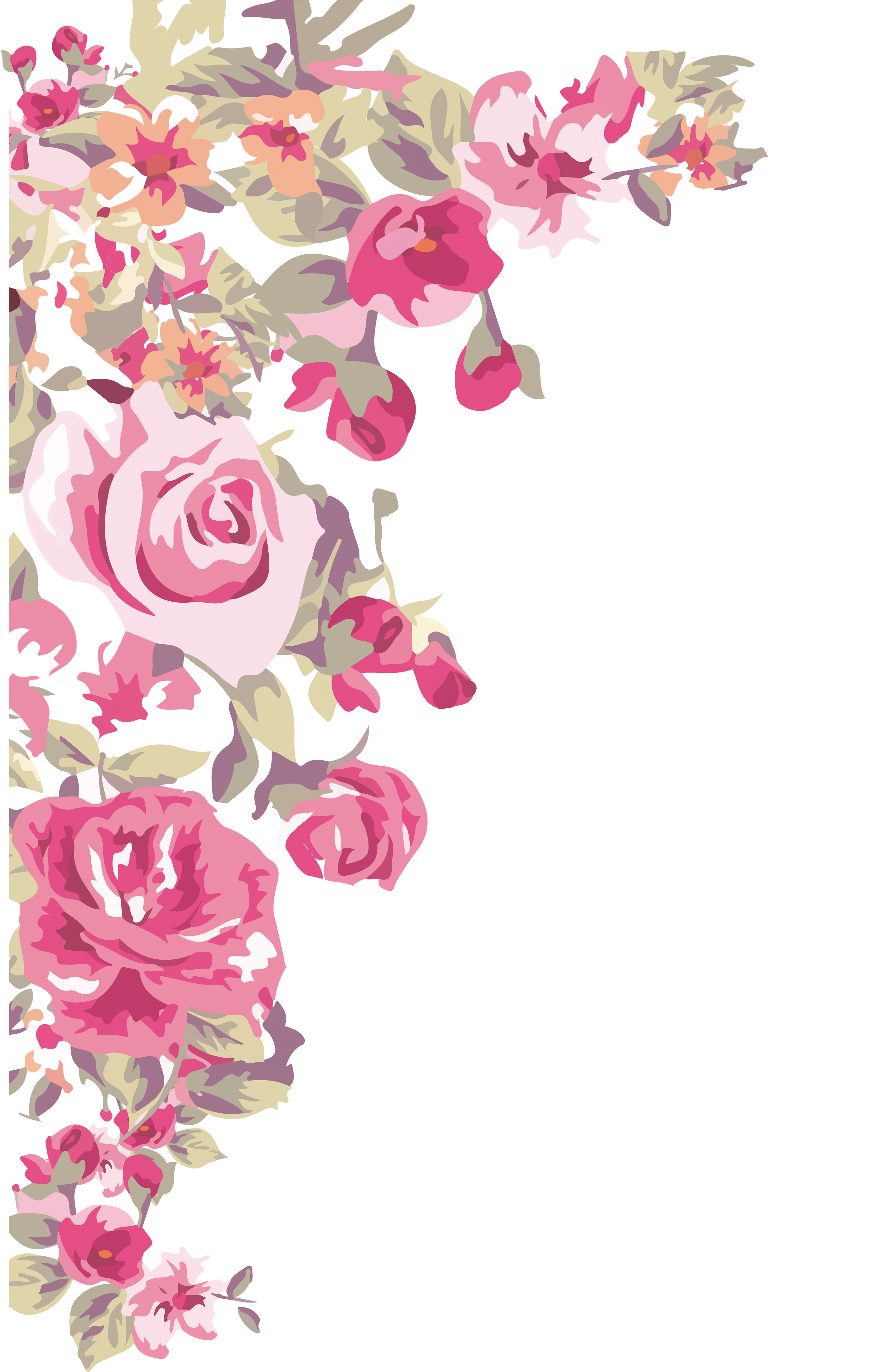 Download Flower Wallpaper Painted Transprent - Border Design Corner