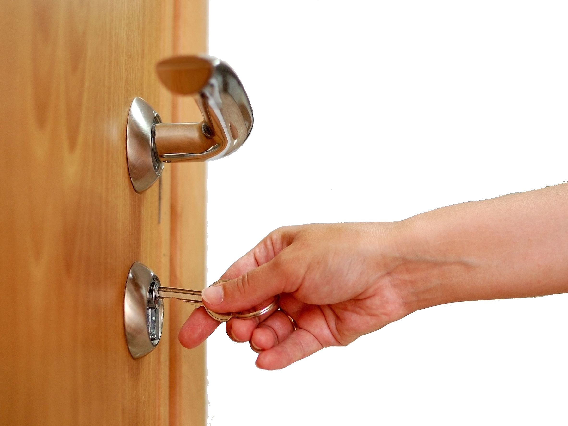 My Key Stuck In The Door Lock - Key In Door Png (2365x1774), Png Download