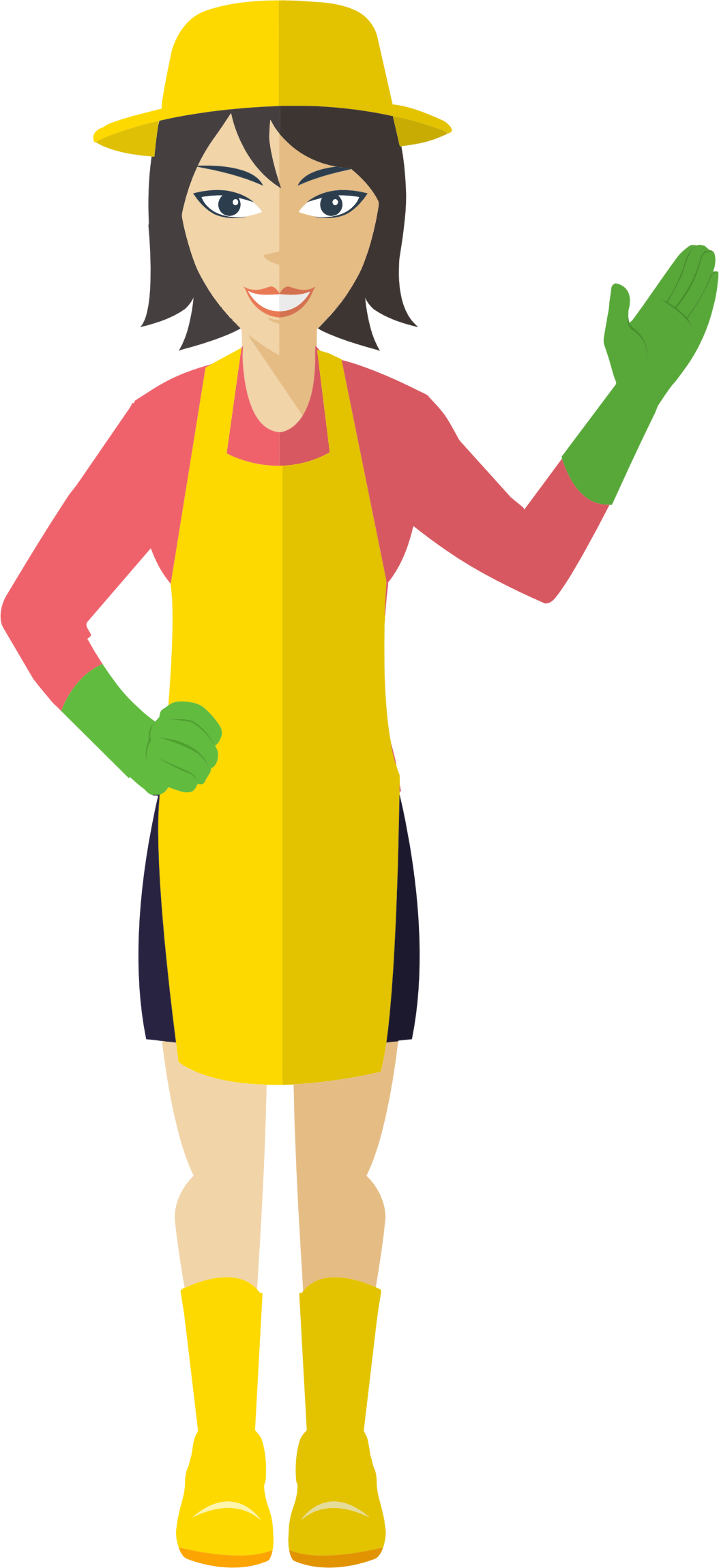 This Free Icons Png Design Of Flat Shaded Fashion Woman (1054x2300), Png Download