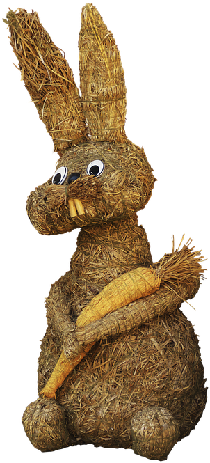 Easter Decoration, Easter, Hare, Straw Bunny - Easter (368x720), Png Download