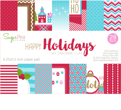 Happy Holidays Patterned Paper Collection - Sugarpea Designs Paper Pad - Happy Holidays 4.25 X (388x424), Png Download