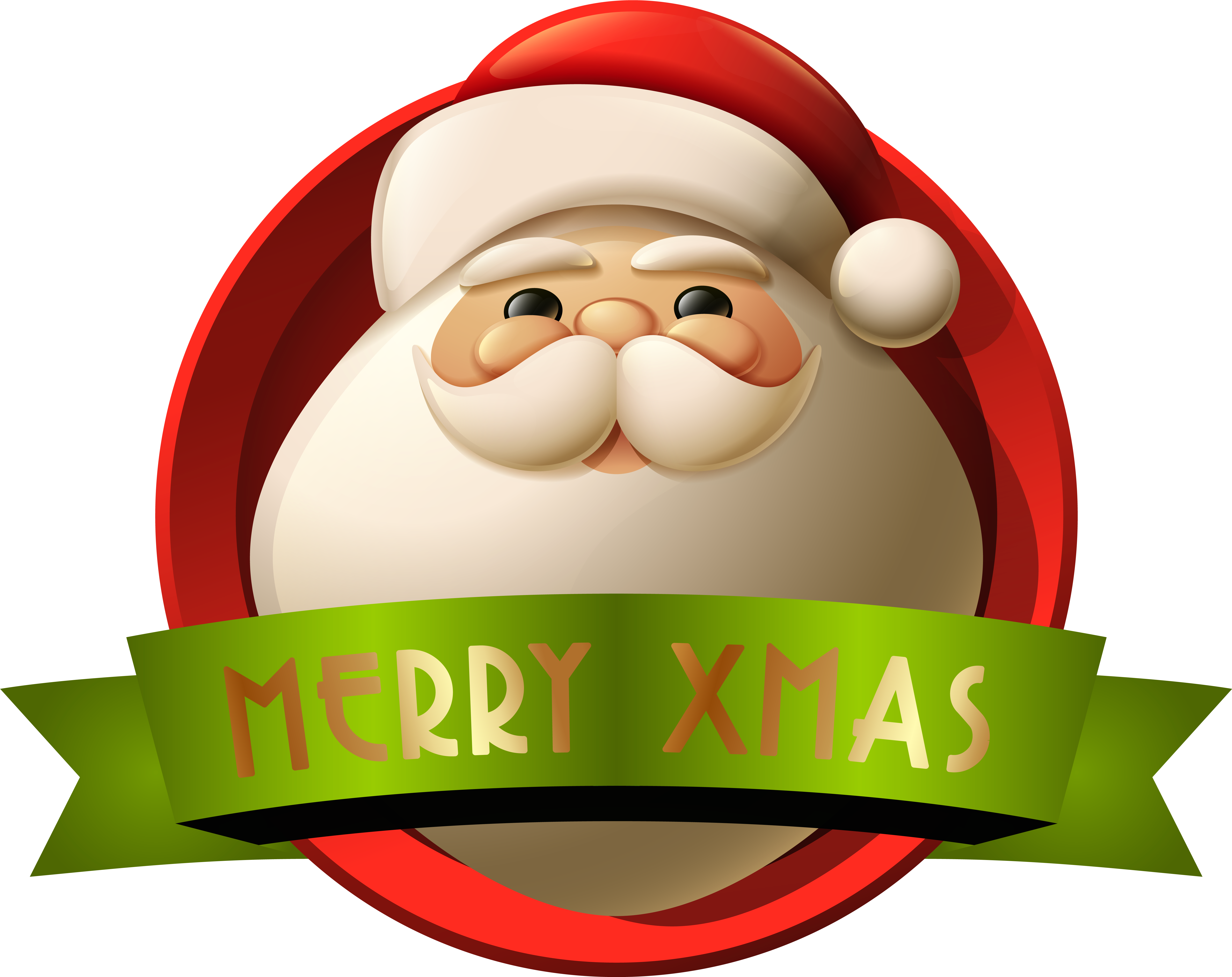 Santa Merry Xmas Decoration Png Clip - Santa Claus Merry Christmas Png (6154x4881), Png Download