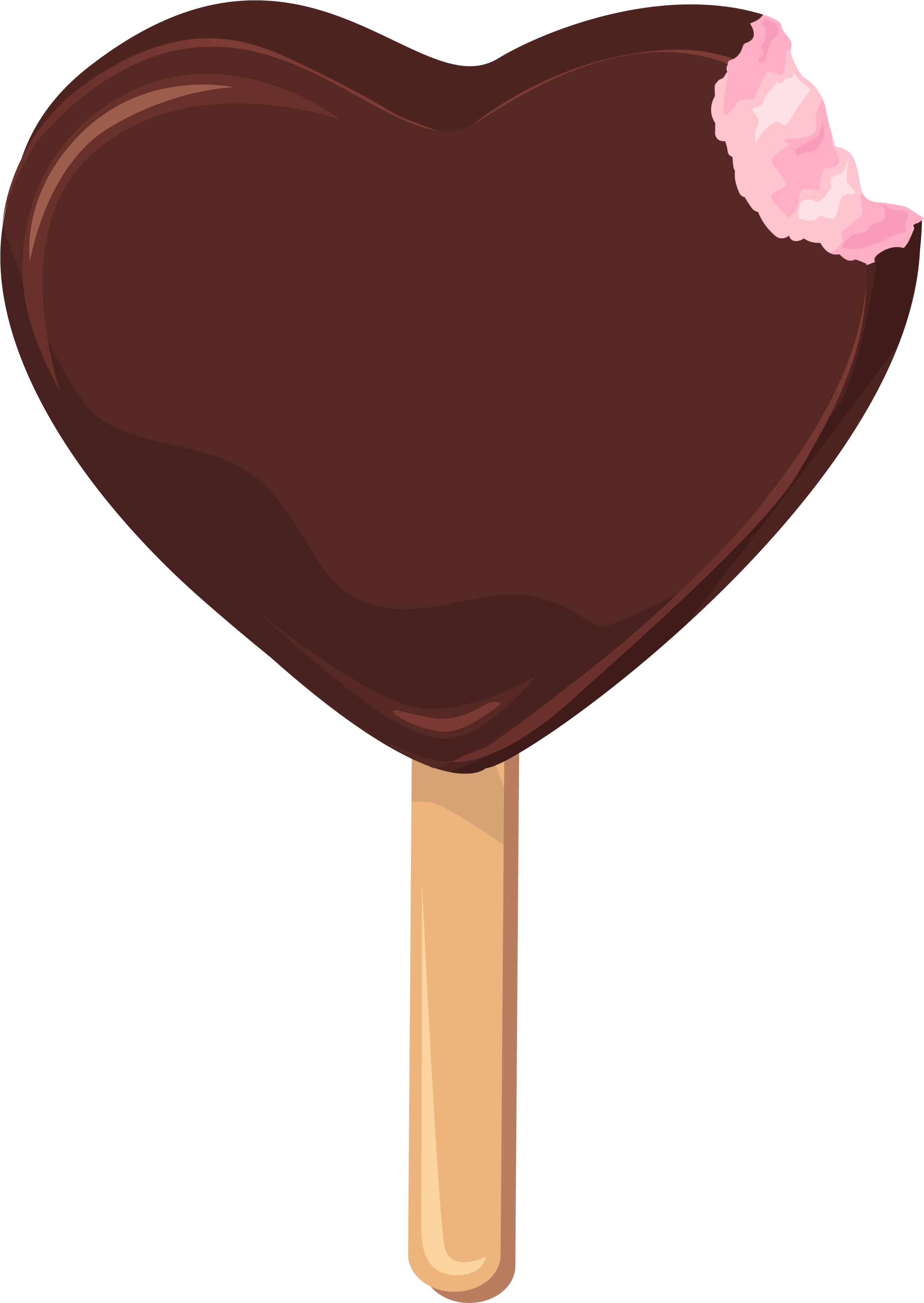 Heart Clipart Ice Cream - Chocolate Lollipop Clipart (2628x3643), Png Download