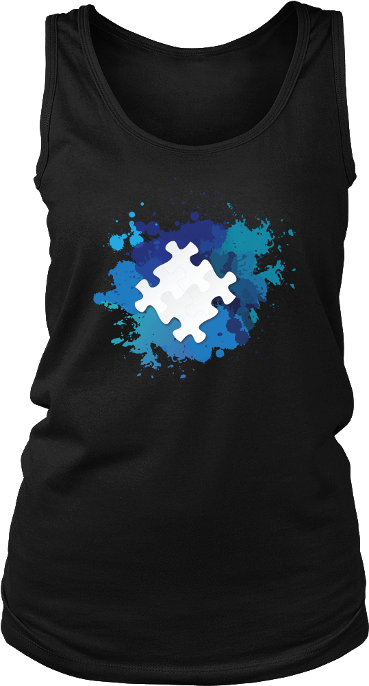 Autism Puzzle Watercolor Splash - Alien Halloween Costume Shirt Funny Ufo Easy (1000x1000), Png Download