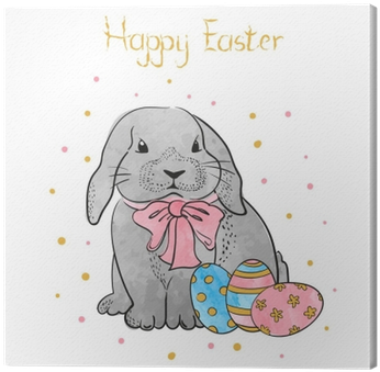 Cute Watercolor Easter Rabbit With Eggs - Conejo Princesa (400x400), Png Download
