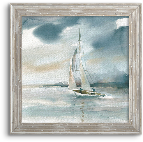Coastal Watercolor ~ Sailboat - Star Creations Subtle Mist I By Carol Robinson Painting (800x800), Png Download