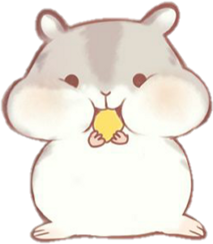 Cute Cricetinae Hamster Eat Eating Yummy Watercolor - Hamster (1024x1024), Png Download