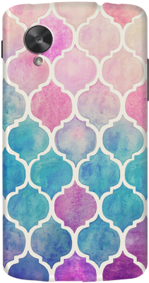 Rainbow Pastel Watercolor Moroccan Case For Lg Google - Pink And Blue Moroccan Geometric Mosaic Tile Pattern (300x400), Png Download