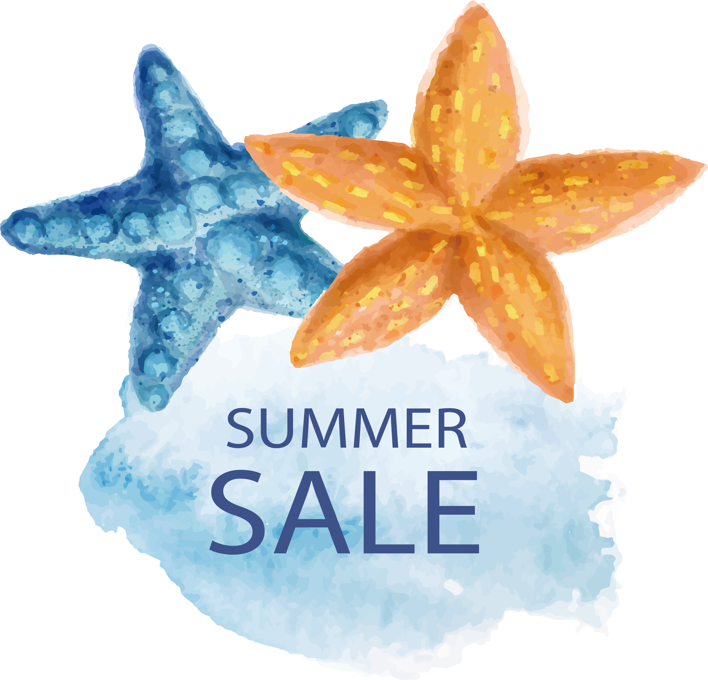 Starfish Watercolor Painting - Starfish (2747x2637), Png Download