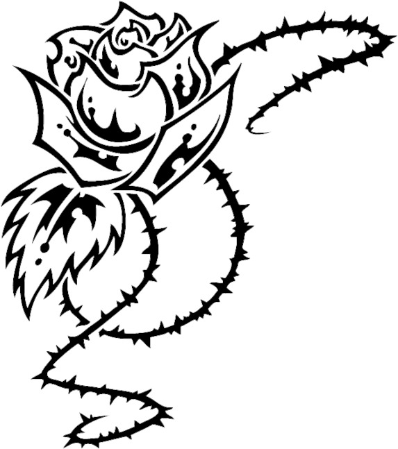 Rose Tribal By Hallowgazer On Deviantart Clip Royalty - Rose Tribal (600x685), Png Download