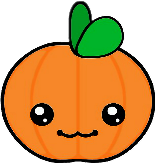Calabaza Kawaii Halloween - Kawaii Pumpkin (624x656), Png Download