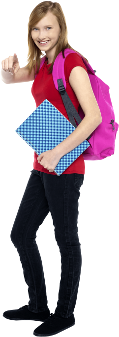 Free Png Young Girl Student Png Images Transparent - Standing Student Png (480x722), Png Download