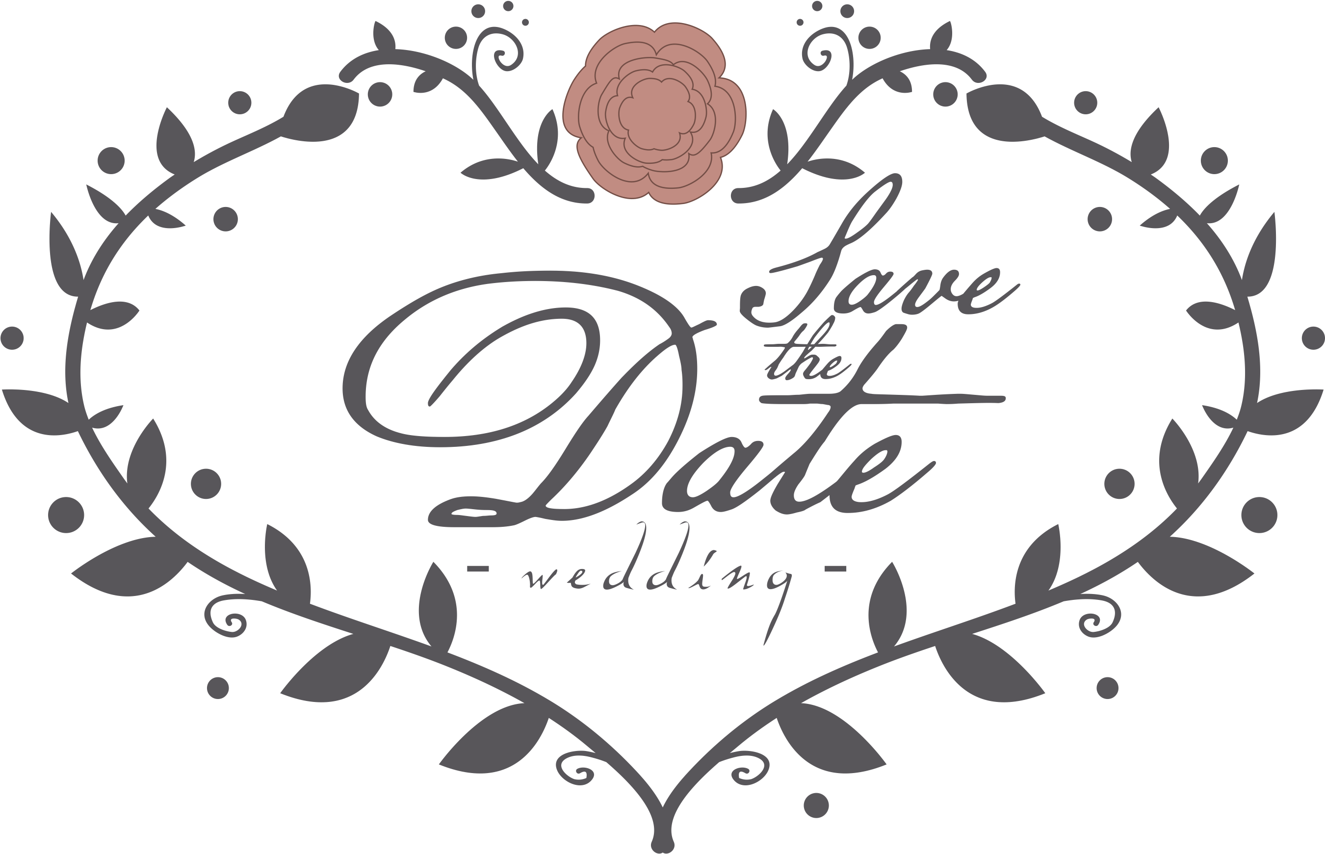 Wedding Photo Overlay Text Elements - Transparent Save The Date Png (3000x3000), Png Download