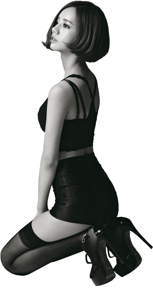 Png Girl Black And White (659x1212), Png Download