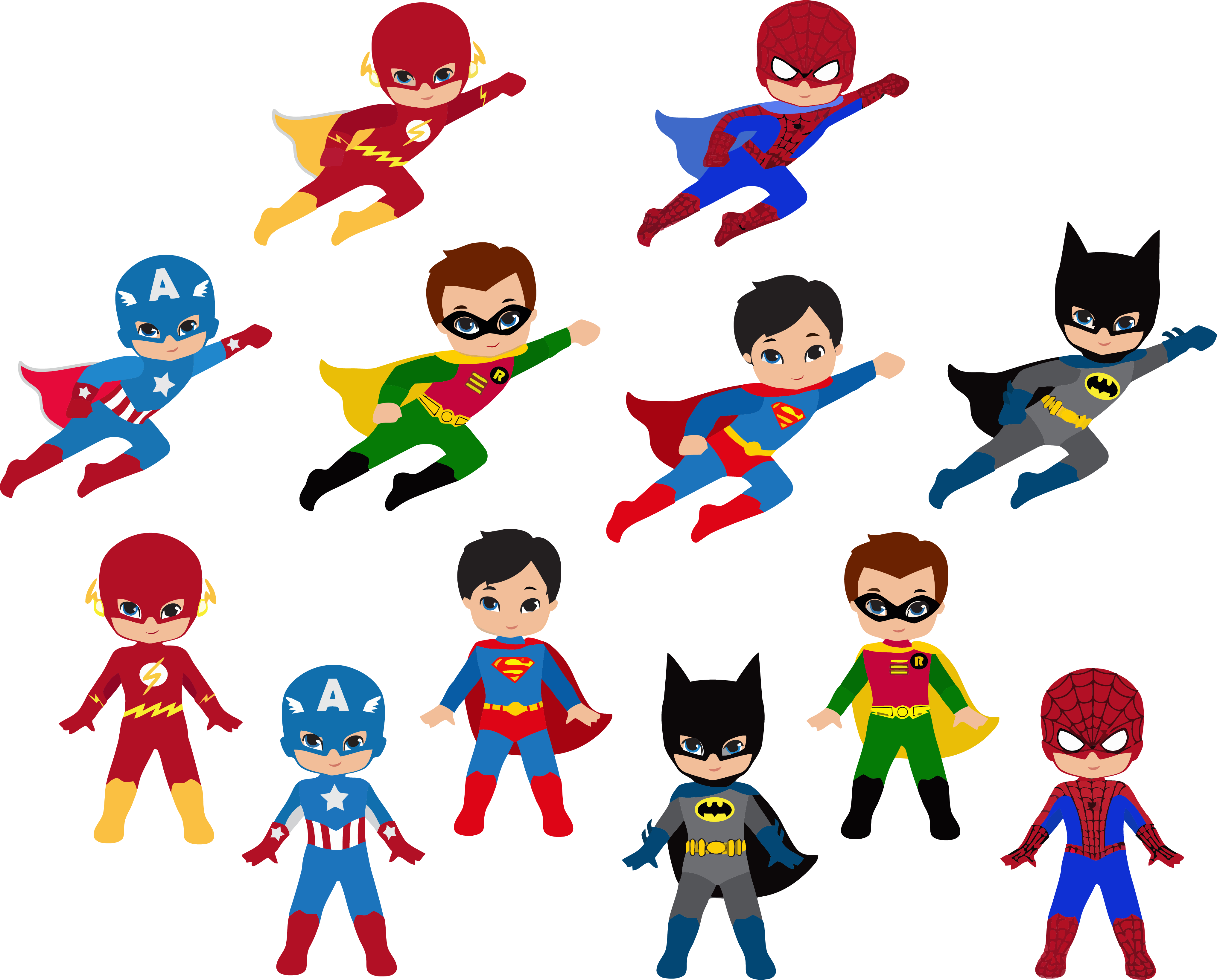 Clip Art Black And White Library Free Super Hero Clipart - Superhero Clipart (4068x3279), Png Download