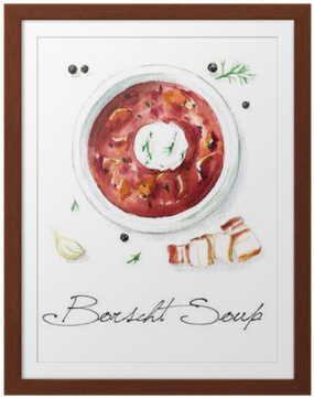 Watercolor Food Painting - Borscht Watercolor (400x400), Png Download