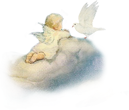 Ange Sur Un Nuagecolombe - Watercolor Paint (600x602), Png Download