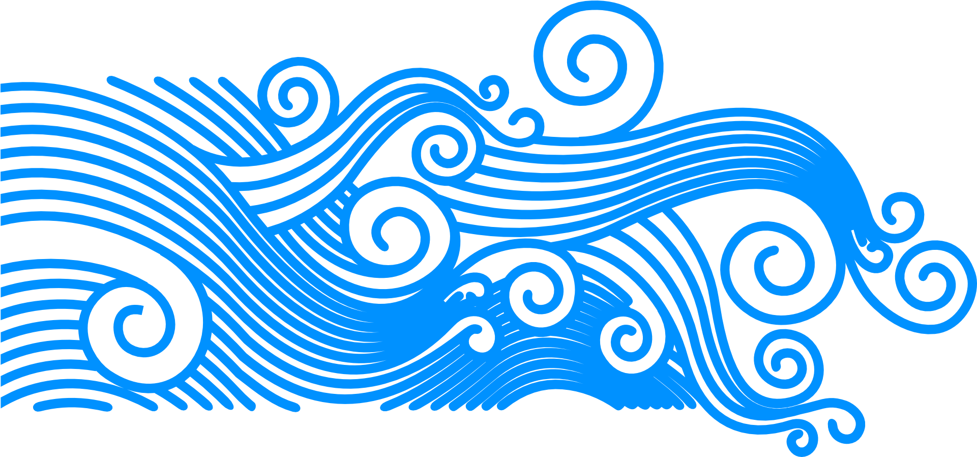 Jpg Transparent Radio Wave Clipart - Sea Wave Clipart Transparent (1920x960), Png Download