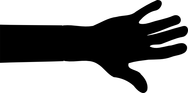 Black Hand Clip Art At Clker - Black Hand Png (600x297), Png Download