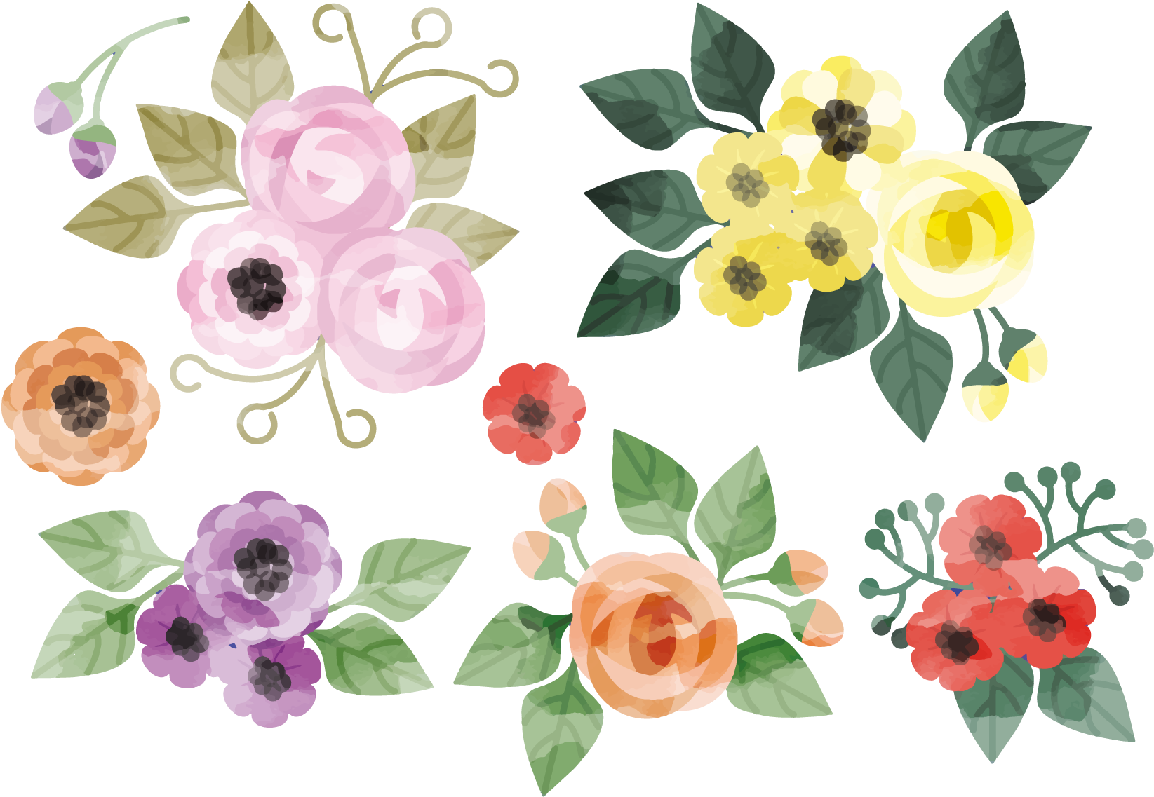Floral Design Flower Watercolor Painting Creative Watercolor - Flower Watercolor Vector (1667x1667), Png Download