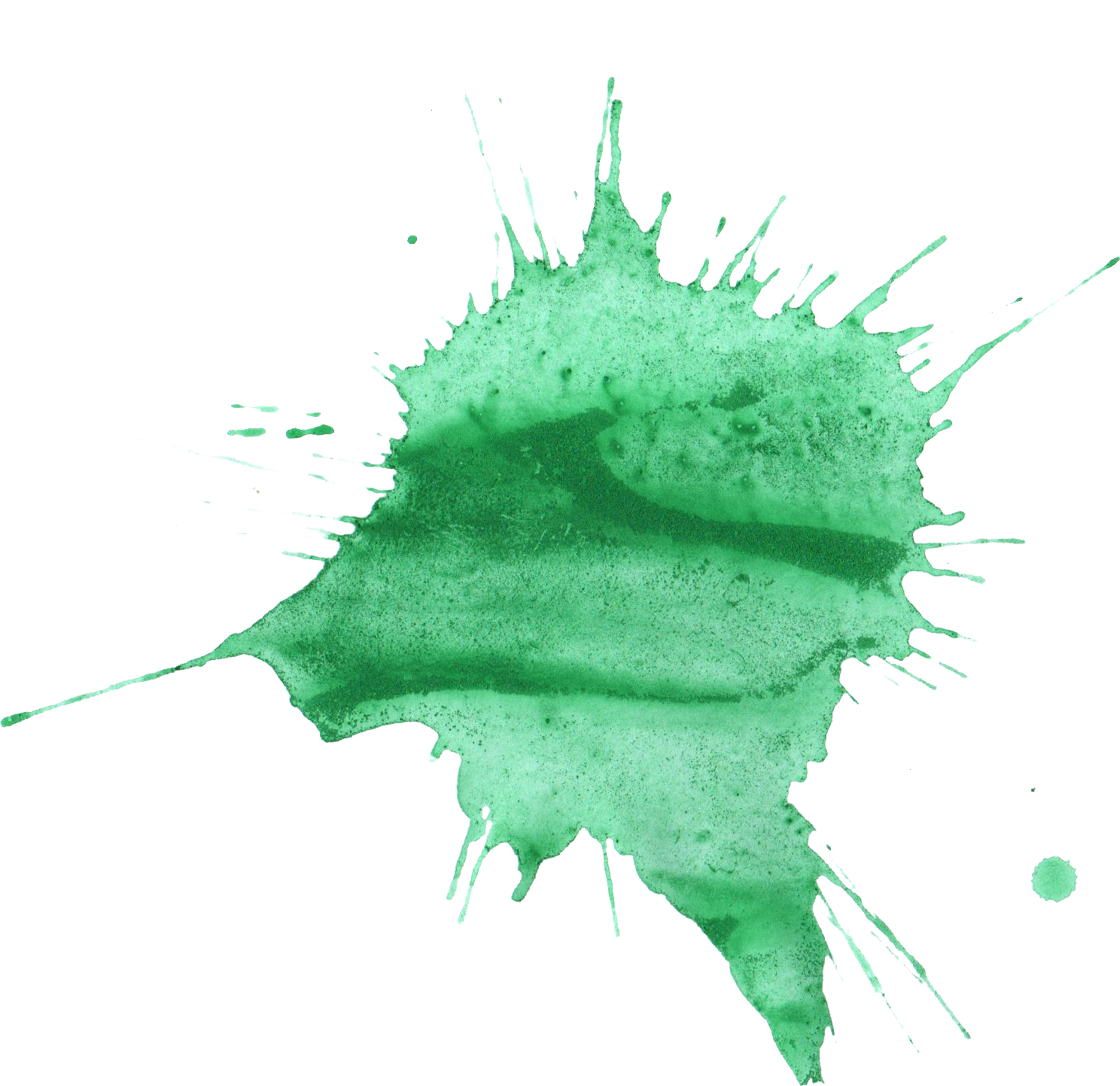 Free Download - Green Watercolor Stain Png (1488x1443), Png Download
