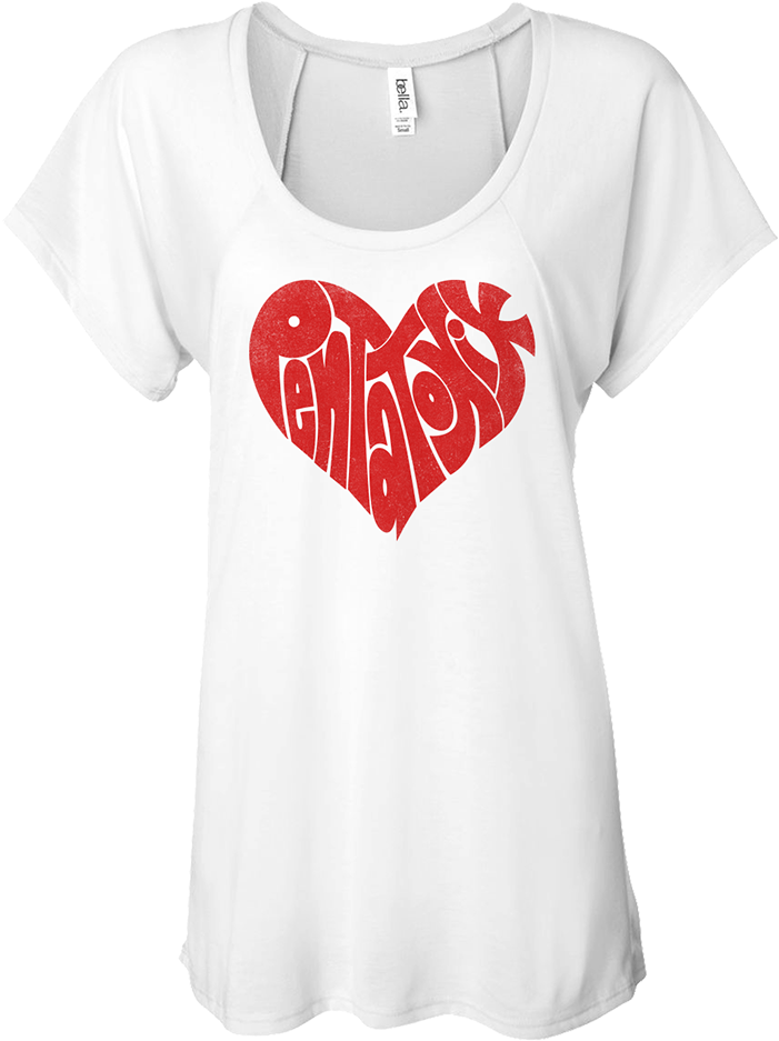 Heart Logo Women's Flowy Raglan Tee - Active Shirt (500x500), Png Download