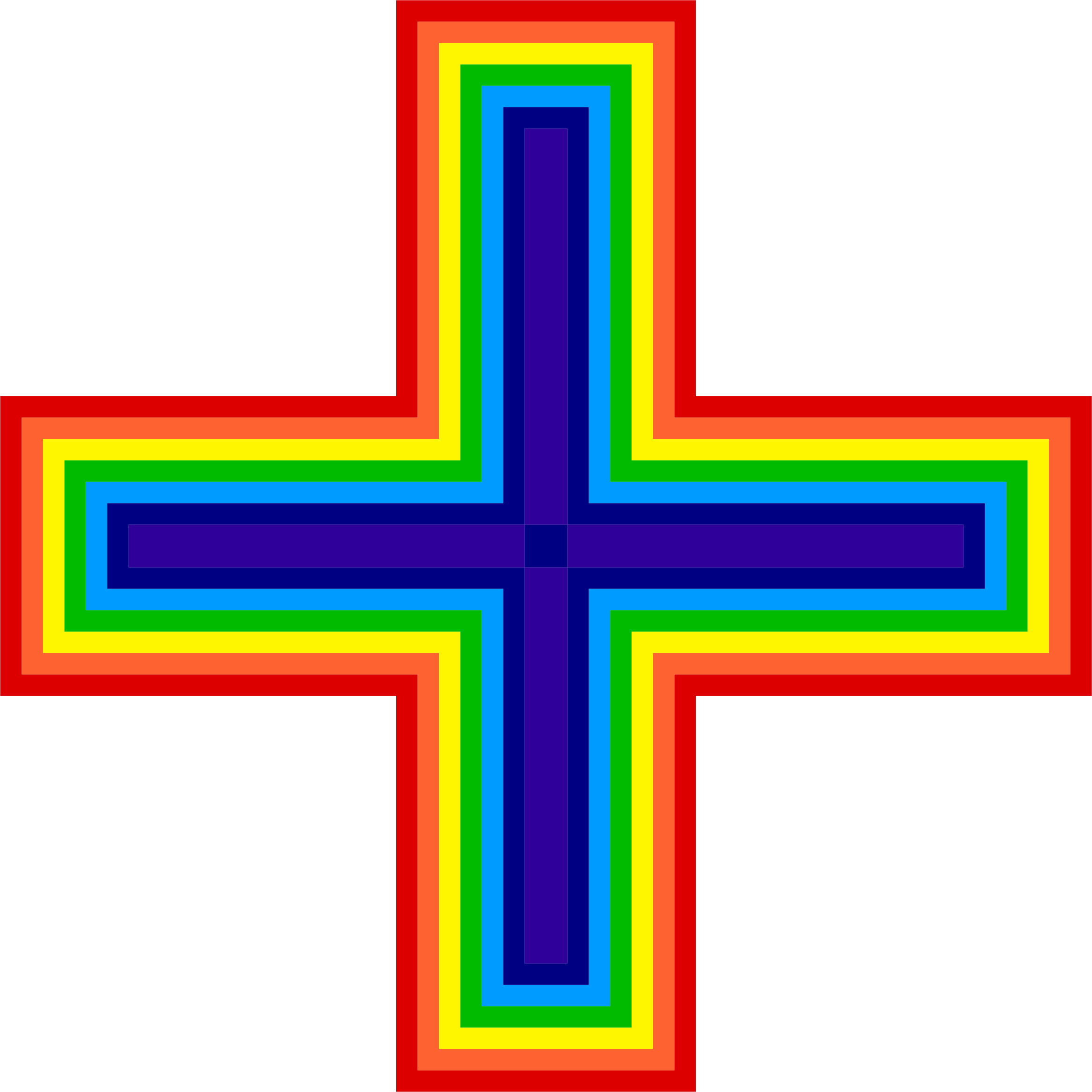 Rainbow Cross Picture Black And White - Rainbow Cross Clipart (2334x2334), Png Download