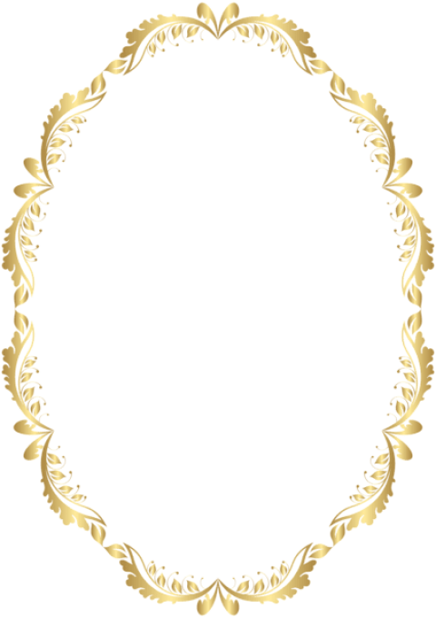 Oval Frame Transparent Clip Art Image - Transparent Background Gold Oval Borders (449x600), Png Download