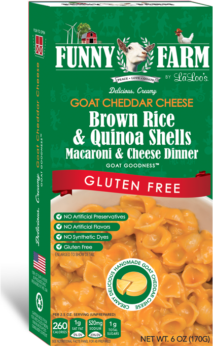 Macaroni & Cheese Dinner Goat Cheddar Cheese Tasting - Funny Farm - Macaroni & Cheese Dinner Goat Cheddar (419x710), Png Download