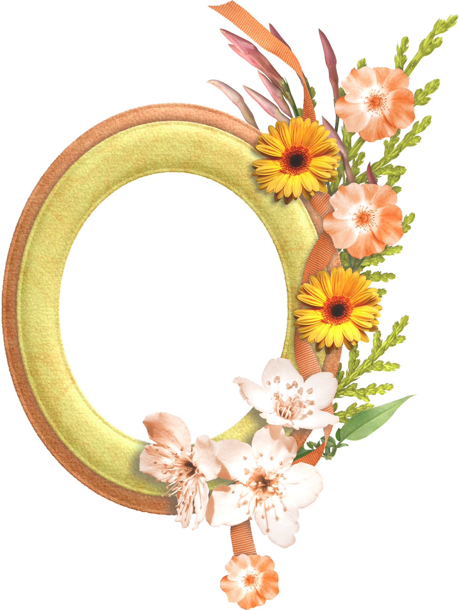 Download Flower Oval Frame Png Png Image With No Background Pngkey Com
