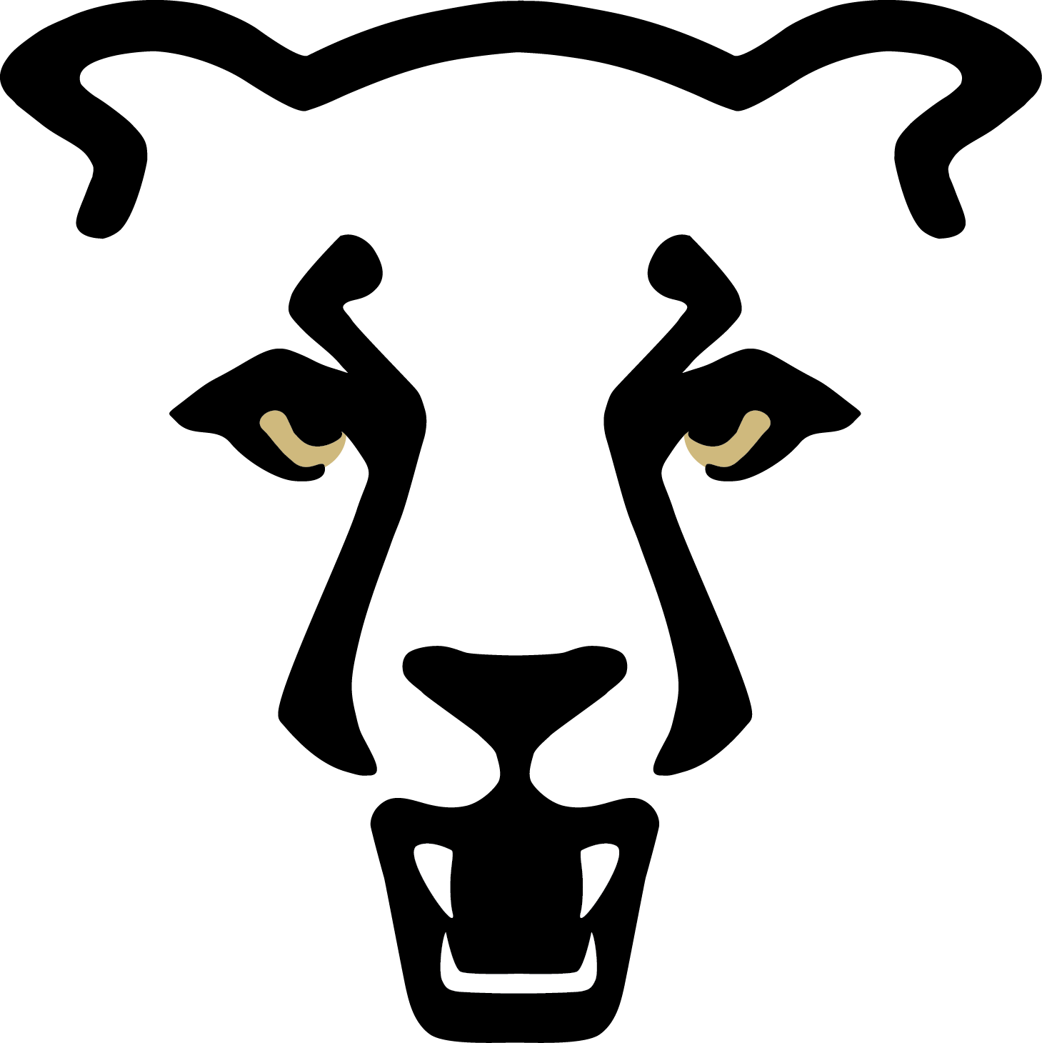 Uccs Mountain Lion Logo Standard Gold Eyes, White Teeth - University Of Colorado Colorado Springs Mascot (1459x1460), Png Download