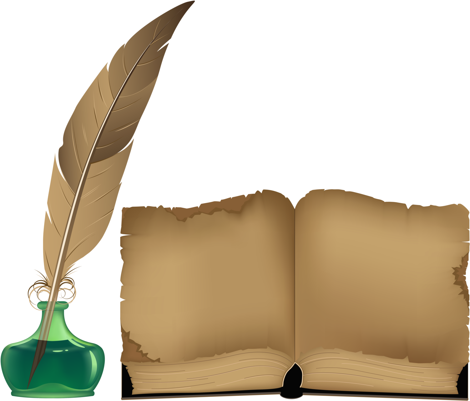 Ancient Book And Inkwell Png Clipart Svg Royalty Free - Old Open Book ...