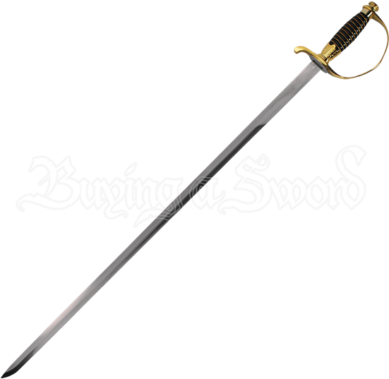 Gold And Black Handle Cavalry Sword - Paint Brush No 8 (550x550), Png Download